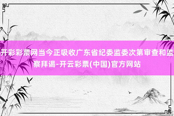 开彩彩票网当今正吸收广东省纪委监委次第审查和监察拜谒-开云彩票(中国)官方网站